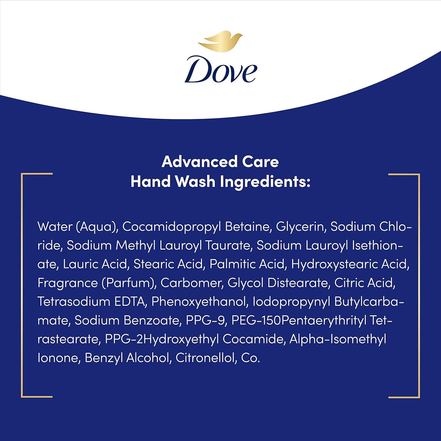 imageDove Advanced Care Hand Wash Refill Deep Moisture Value Size Pack of 3 34 oz Refill Bottles Moisturizing Liquid Hand Soap for Dry Skin1 Count Pack of 3