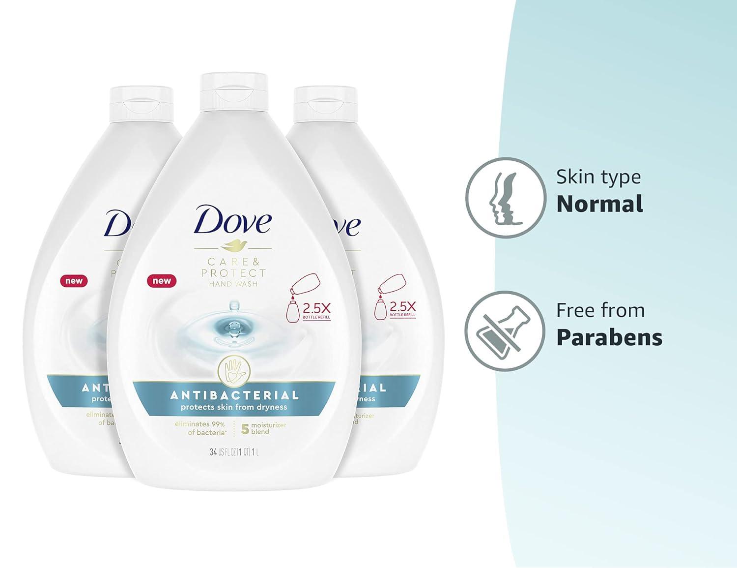 imageDove Advanced Care Hand Wash Refill Deep Moisture Value Size Pack of 3 34 oz Refill Bottles Moisturizing Liquid Hand Soap for Dry Skin34 Fl Oz Pack of 6