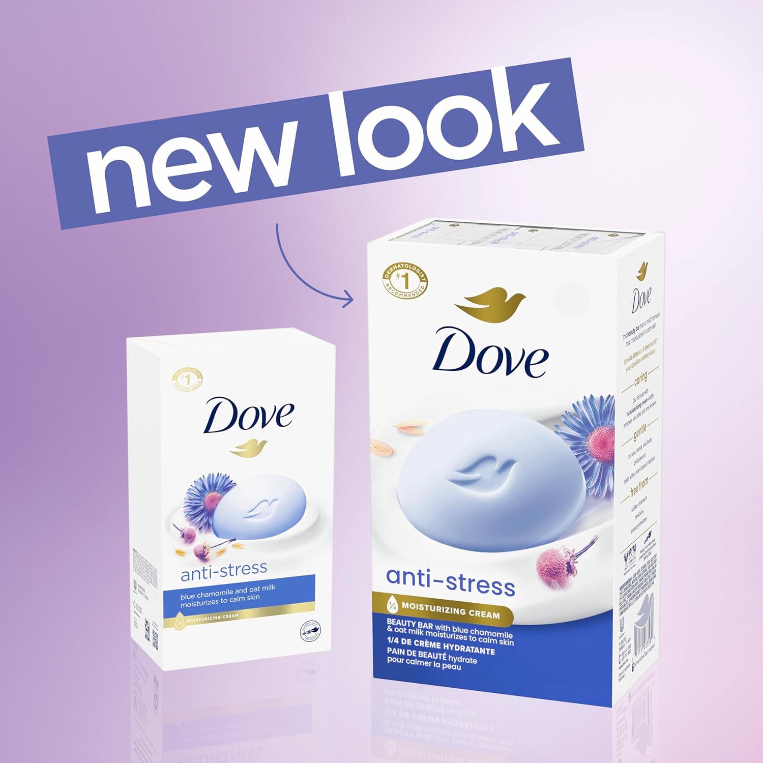 imageDove Beauty Bar Gentle Cleanser AntiStress Cream Bar Moisturizes To Calm Skin Gentle Bar Soap Cleanser Made With 14 Moisturizing Cream 6 pack