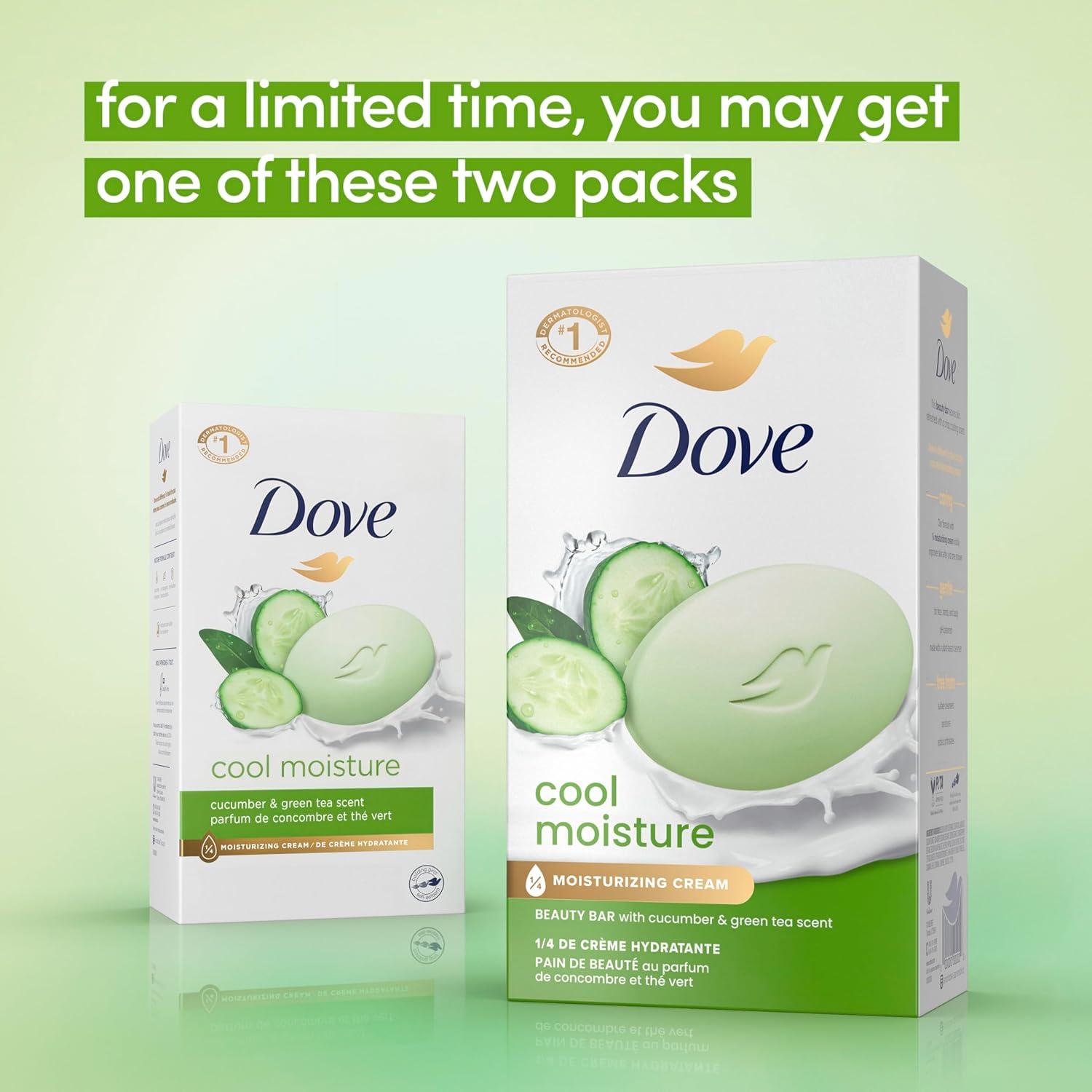 imageDove Beauty Bar Soap Cool Moisture Cucumber amp Green Tea Scent 6 Bars for Refreshed Skin Leaves Skin Refreshed 375 oz375 Ounce Pack of 2
