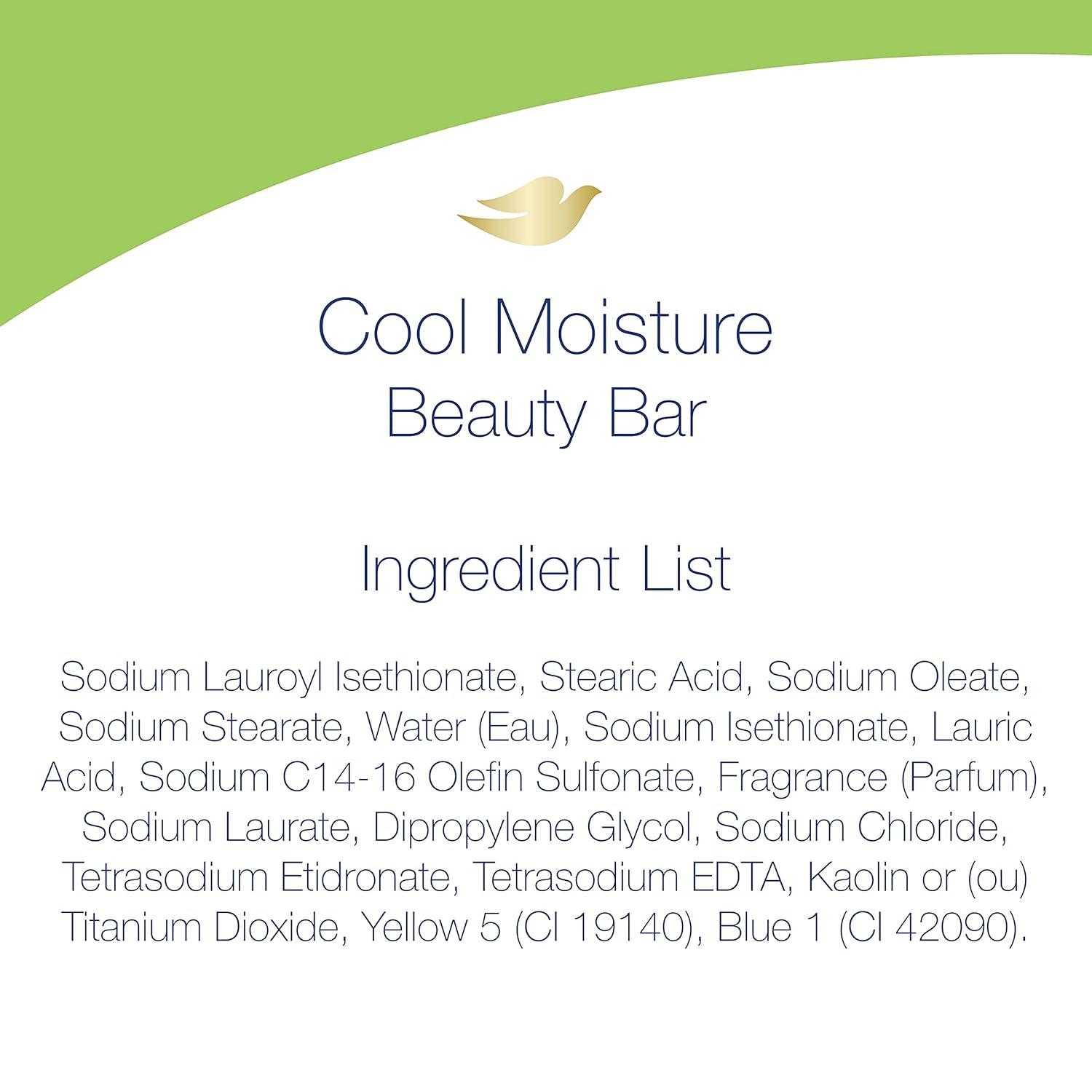 imageDove Beauty Bar Soap Cool Moisture Cucumber amp Green Tea Scent 6 Bars for Refreshed Skin Leaves Skin Refreshed 375 oz375 Ounce Pack of 24