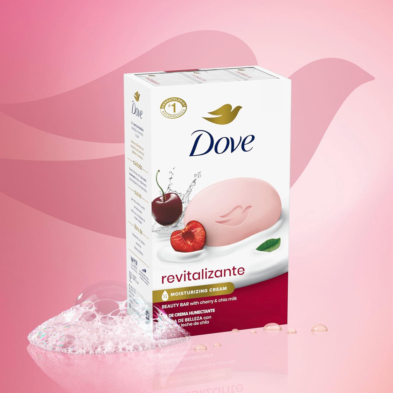 imageDove Beauty Bar Soap Rebalancing White Peach amp Rice Milk 6 Count for a Nourished and Moisturized Skin with Moisturizing Cream PlantBased Formula 375 ozCherry