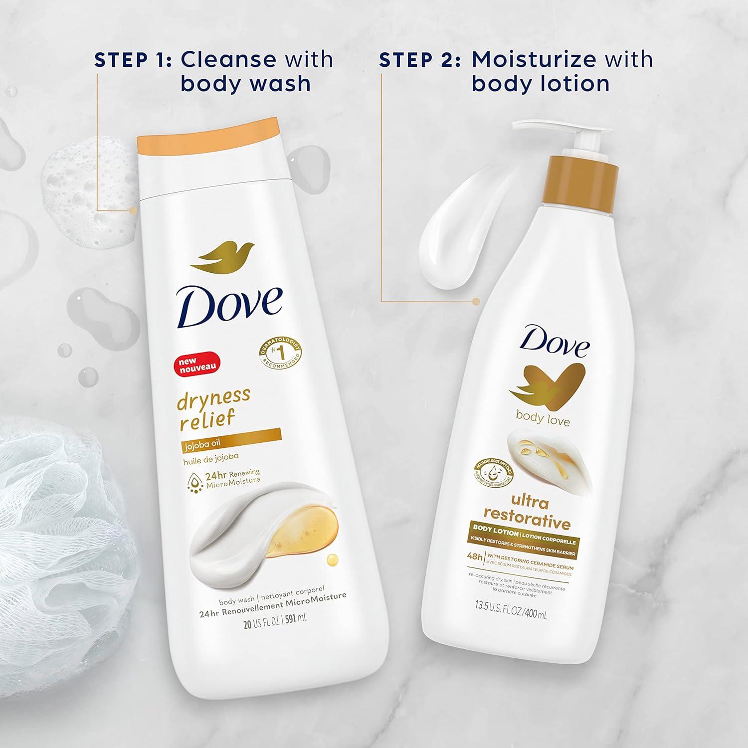 imageDove Body Love Body Lotion Restoring Care Pack of 3 for Reoccuring Dry Skin Visibly Improves Very Dry Skin 135 oz