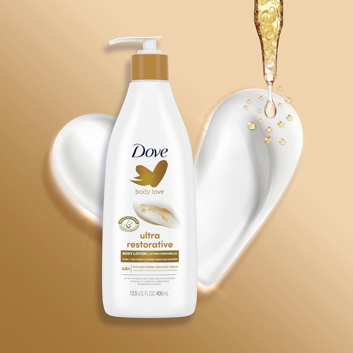 imageDove Body Love Body Lotion Restoring Care Pack of 3 for Reoccuring Dry Skin Visibly Improves Very Dry Skin 135 oz