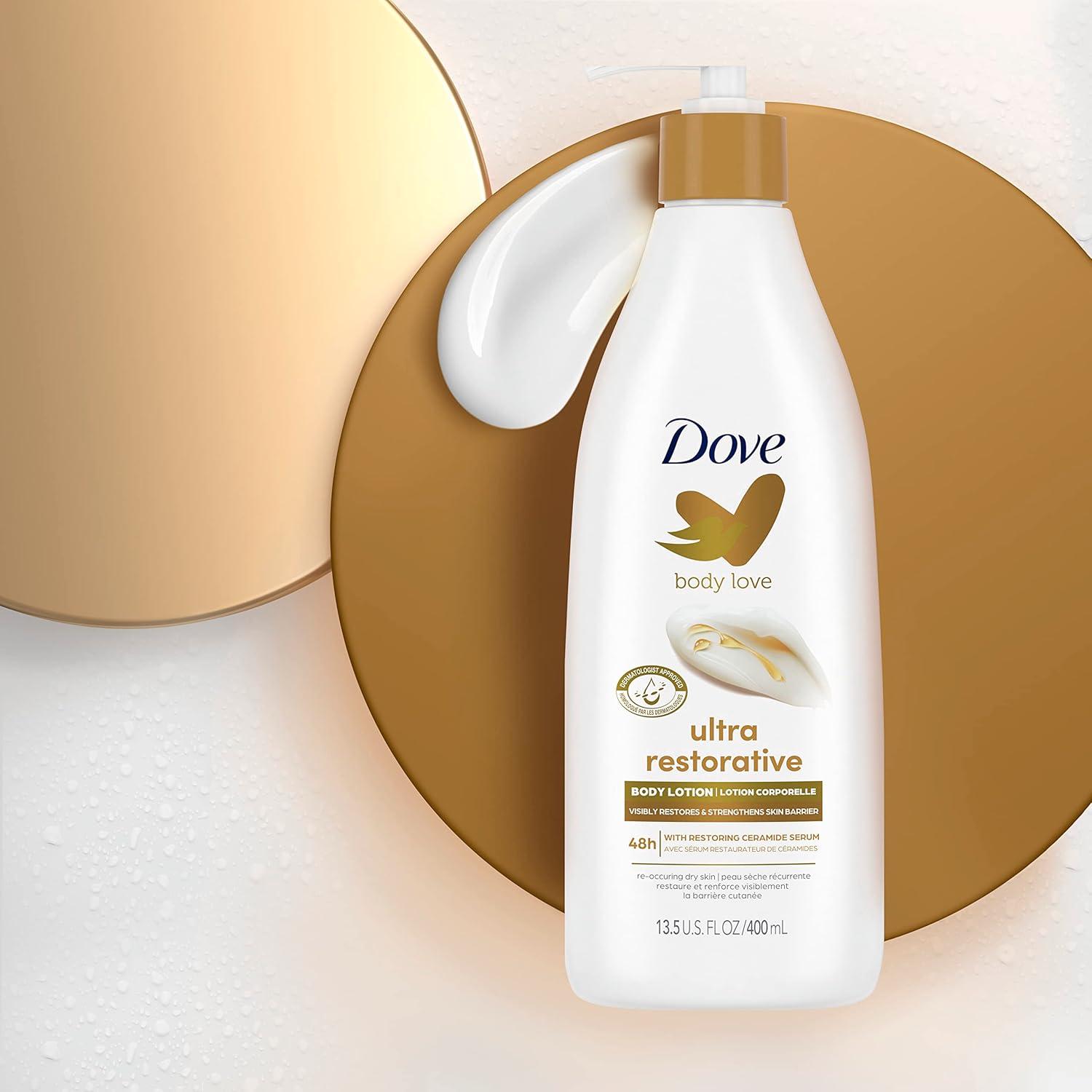 imageDove Body Love Body Lotion Restoring Care Pack of 3 for Reoccuring Dry Skin Visibly Improves Very Dry Skin 135 oz