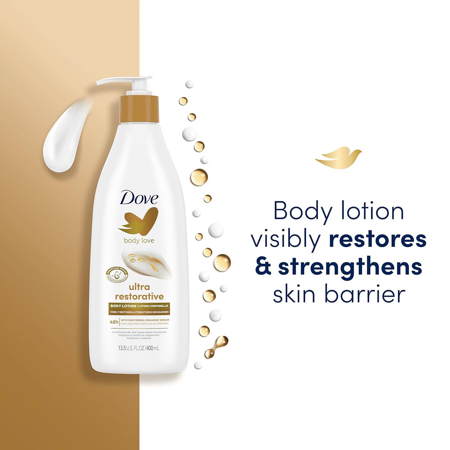 imageDove Body Love Body Lotion Restoring Care Pack of 3 for Reoccuring Dry Skin Visibly Improves Very Dry Skin 135 oz