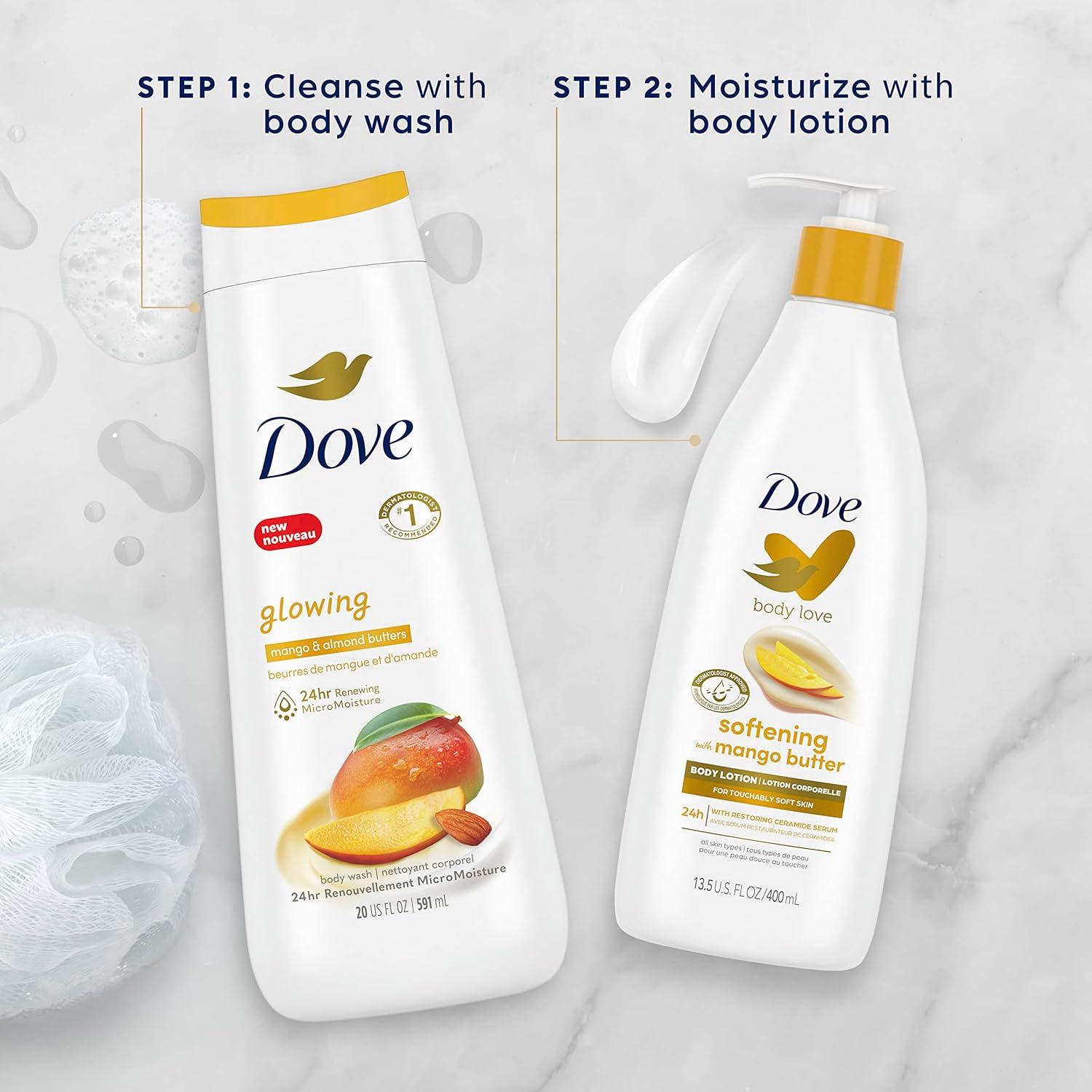 imageDove Body Love Softening Body Lotion with Mango amp Almond Pack of 3 For Touchably Soft Skin Butters Lotion for Dry Skin with Restoring Ceramide Serum 135 oz