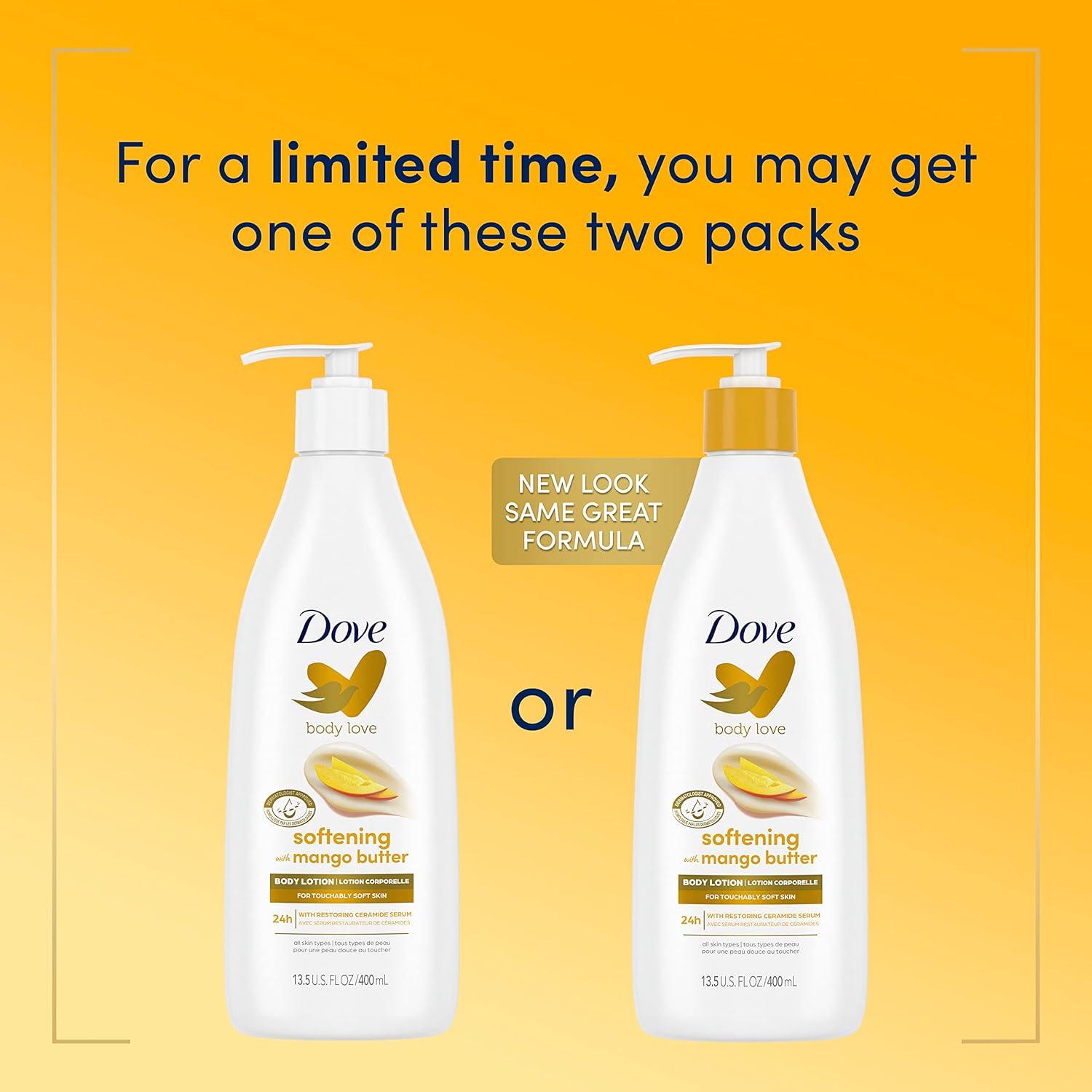 imageDove Body Love Softening Body Lotion with Mango amp Almond Pack of 3 For Touchably Soft Skin Butters Lotion for Dry Skin with Restoring Ceramide Serum 135 oz