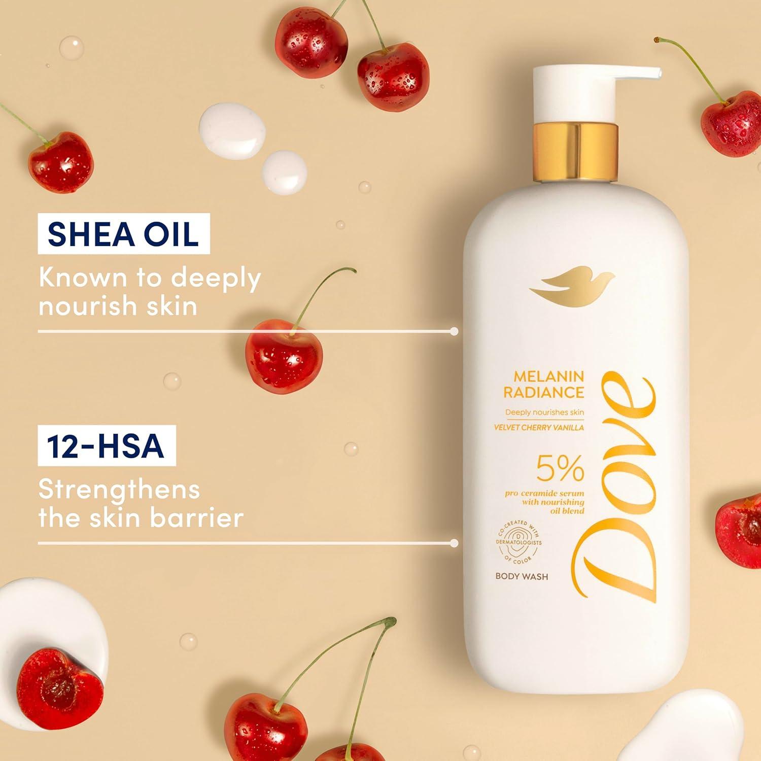 imageDove Body Wash Melanin Radiance Nourishes for restored radiance 5 proceramide serum with nourishing oil blend 185 oz185 Fl Oz Pack of 4