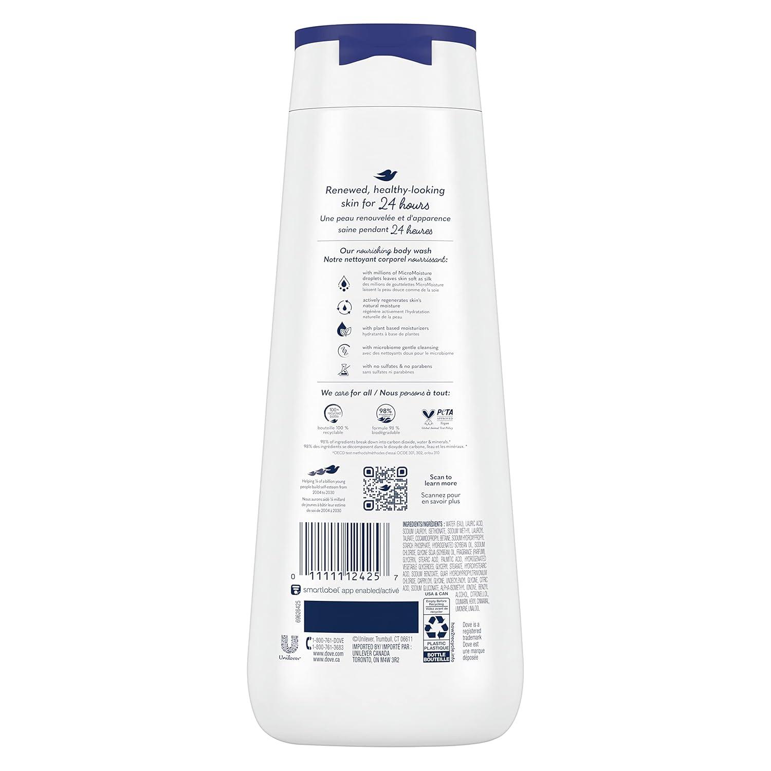 imageDove Body Wash with Natural Nourishers for Instantly Soft Skin and Lasting Nourishment Deep Moisture Cleanser That Effectively Washes Away Bacteria While Nourishing Your Skin 20 oz Pack of 420 Fl Oz Pack of 8