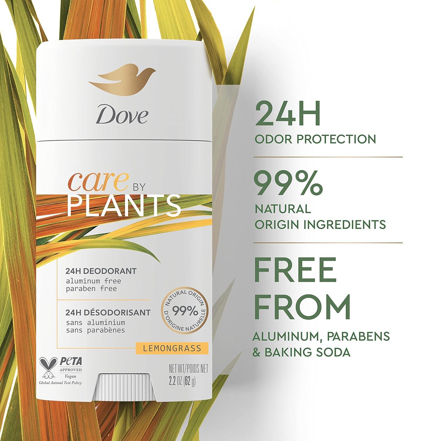 imageDove Care by Plants Deodorant Stick for longlasting deodorant protection Lemongrass aluminum free deodorant 26 oz 3 Count26 Ounce Pack of 3