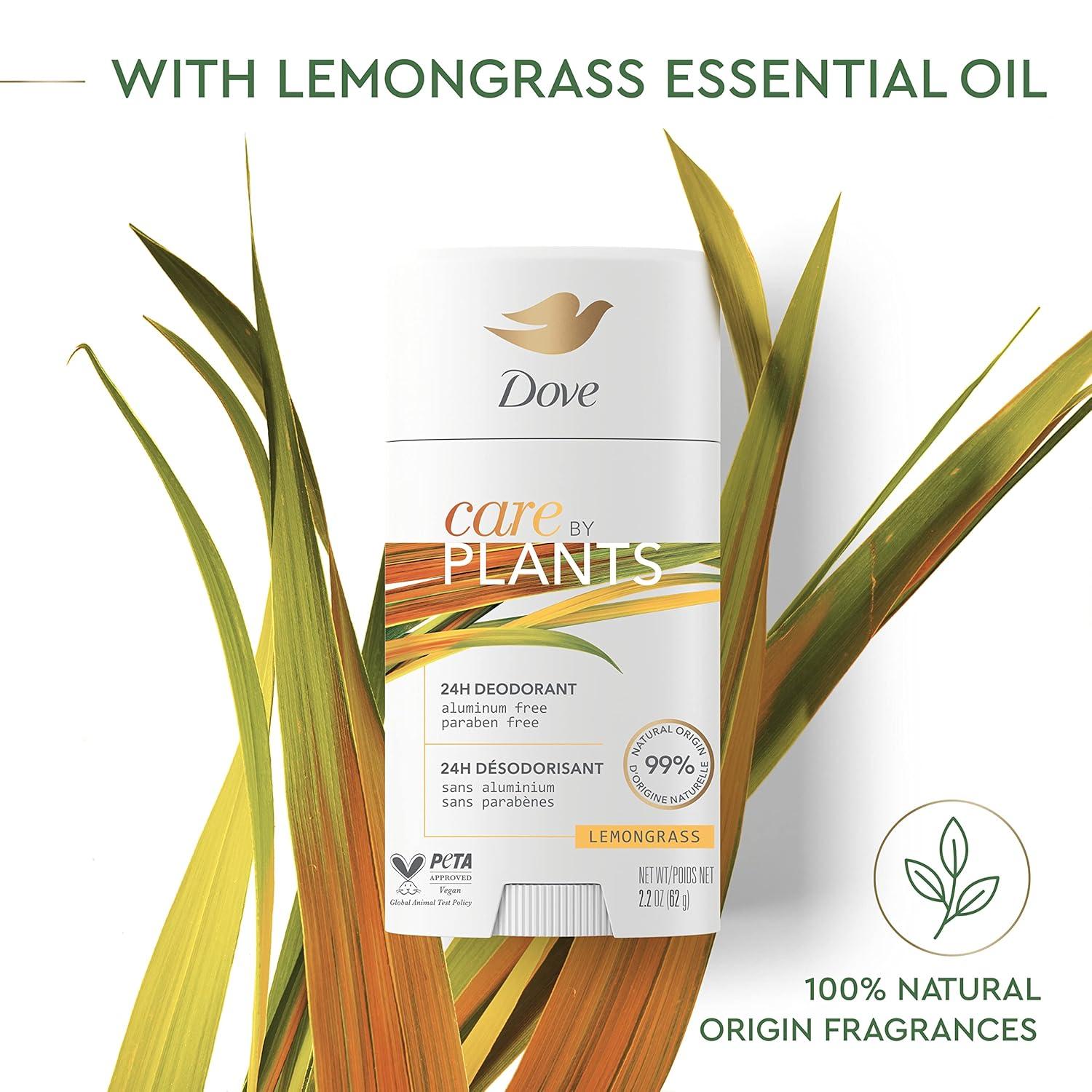 imageDove Care by Plants Deodorant Stick for longlasting deodorant protection Lemongrass aluminum free deodorant 26 oz 3 Count26 Ounce Pack of 3