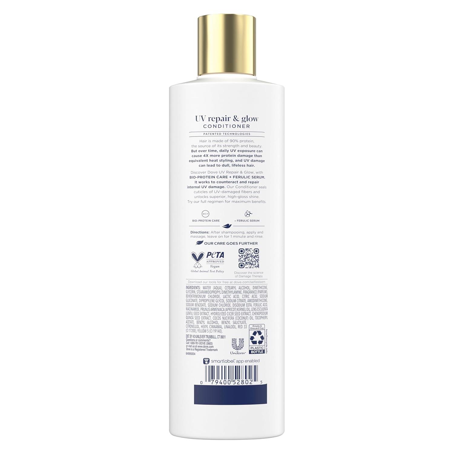 imageDove Damage Therapy Conditioner 1 ct UV Repair amp Glow Repairs 99 of UV hair damage with Ferulic Serum 12 oz