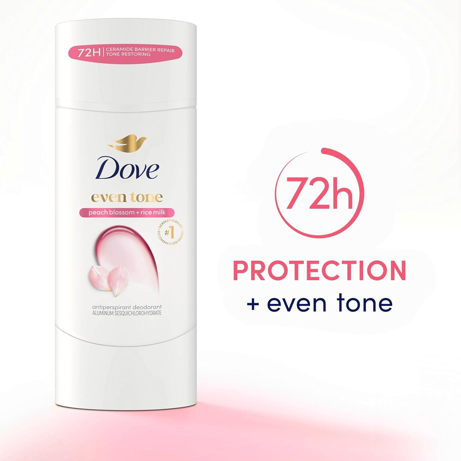 imageDove Even Tone Antiperspirant Deodorant Stick Apple Blossom amp Mango Butter 3 Count For Uneven Skin Tone 26 ozBlossom
