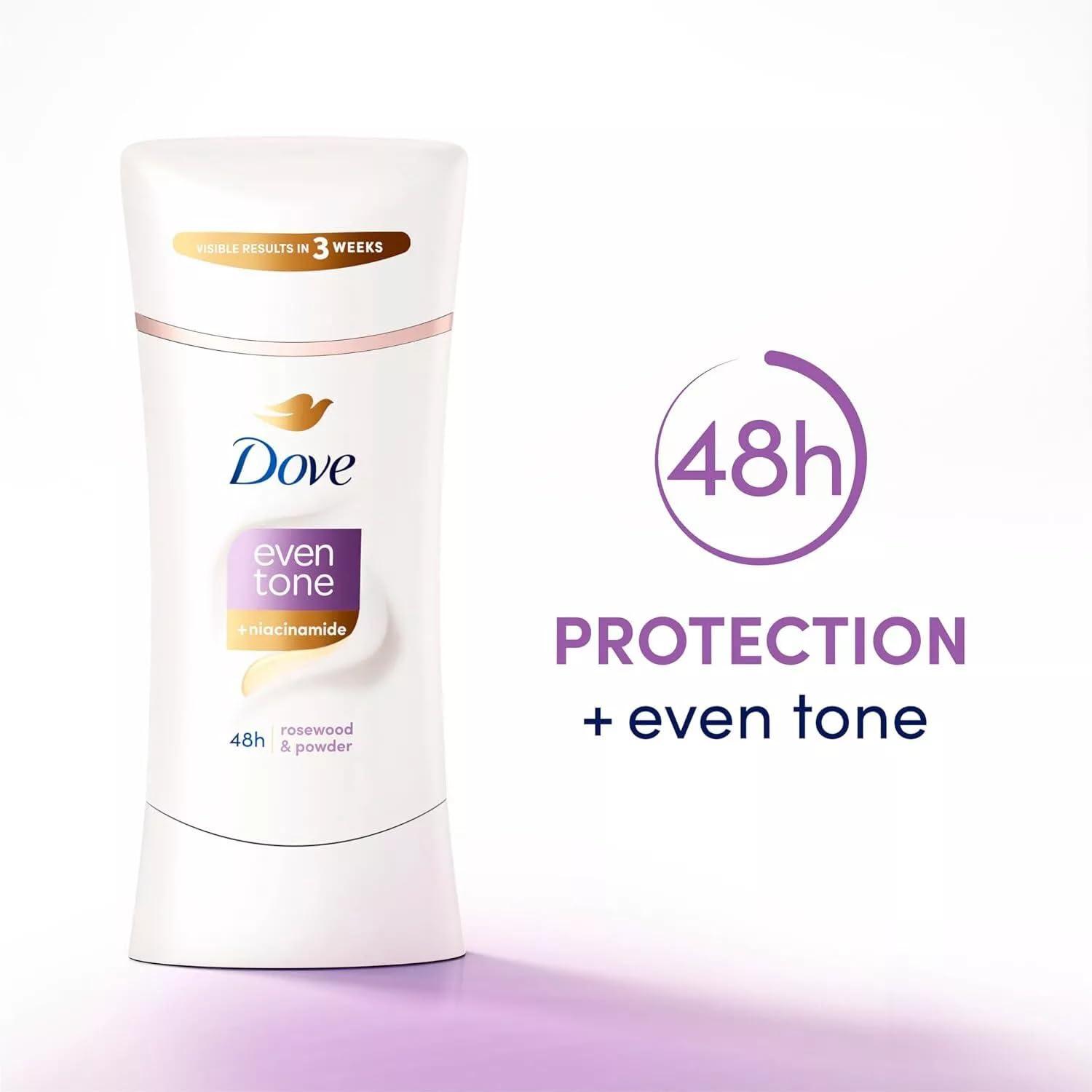 imageDove Even Tone Antiperspirant Deodorant Stick Apple Blossom amp Mango Butter 3 Count For Uneven Skin Tone 26 ozRosewood Powder