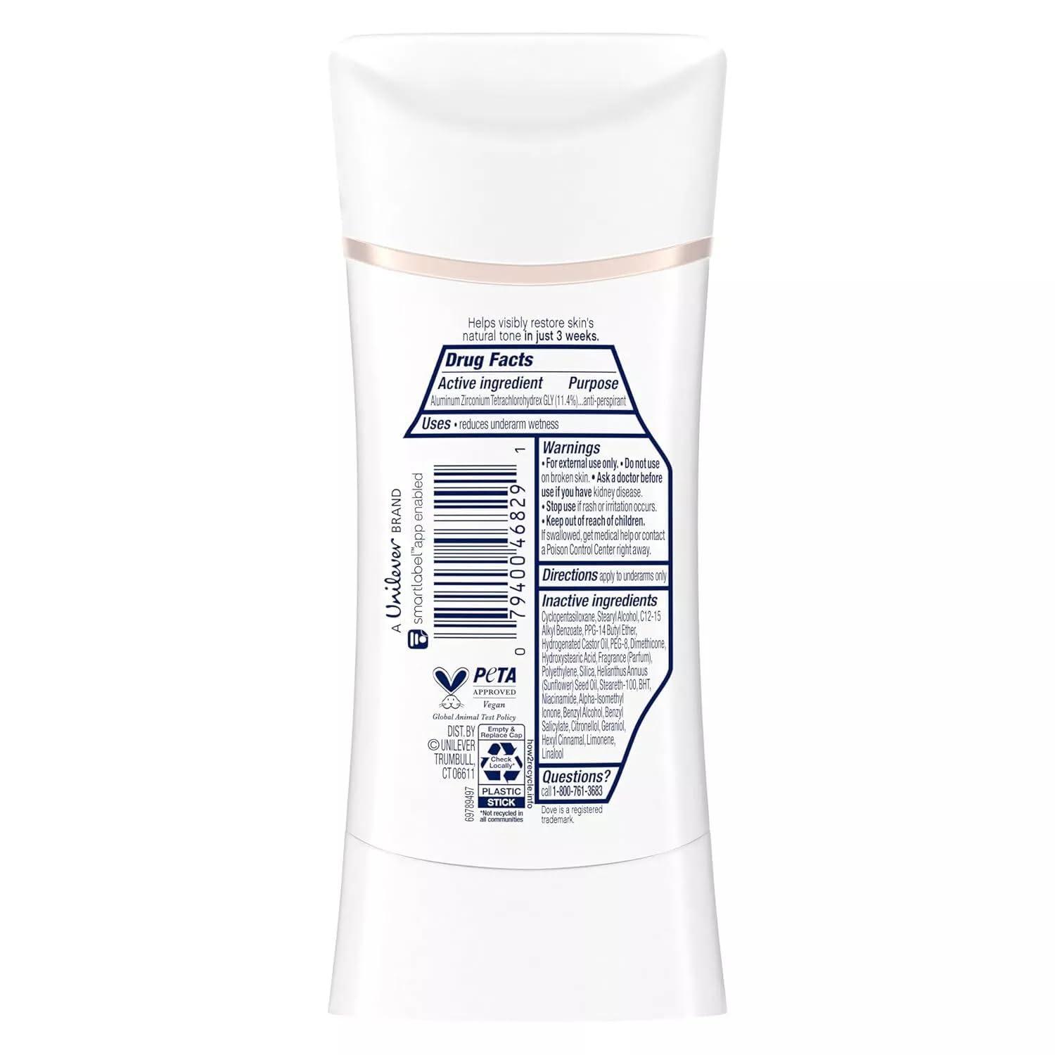 imageDove Even Tone Antiperspirant Deodorant Stick Apple Blossom amp Mango Butter 3 Count For Uneven Skin Tone 26 ozRosewood Powder