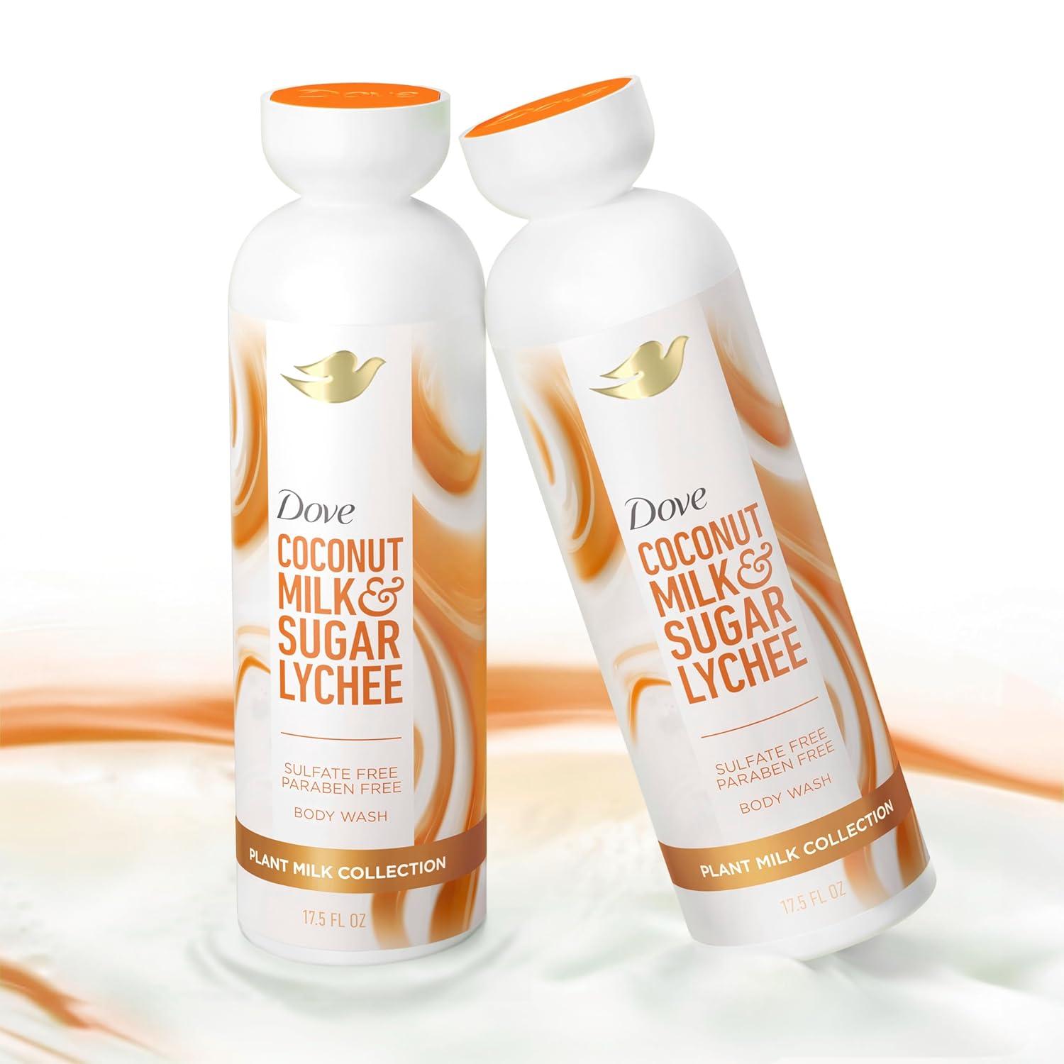 imageDove Plant Milk Cleansing Body Wash Coconut amp Lychee for Moisturized Skin Gentle Cleanser No Sulfate Cleansers or Parabens 98 Biodegradable 175 fl oz175 Fl Oz Pack of 1