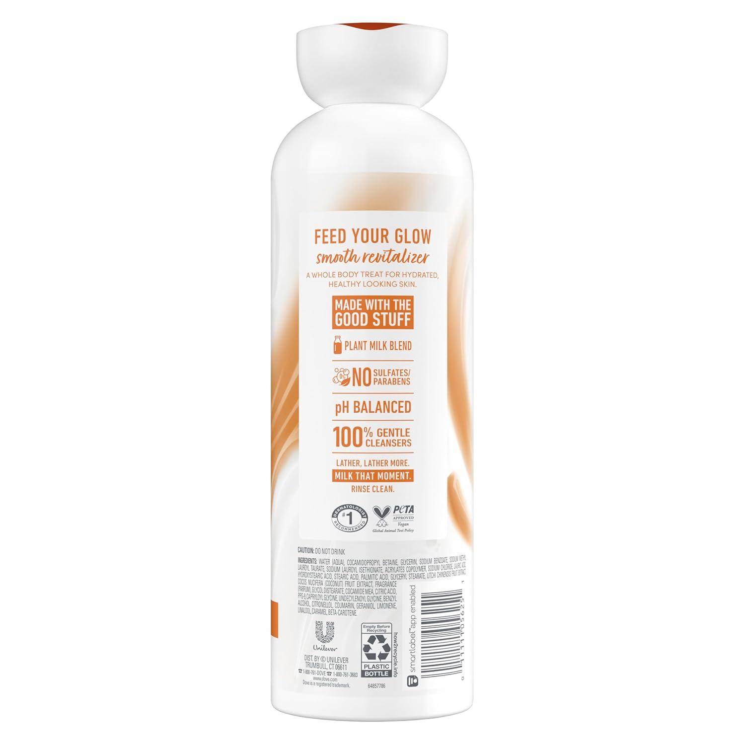imageDove Plant Milk Cleansing Body Wash Coconut amp Lychee for Moisturized Skin Gentle Cleanser No Sulfate Cleansers or Parabens 98 Biodegradable 175 fl oz175 Fl Oz Pack of 1