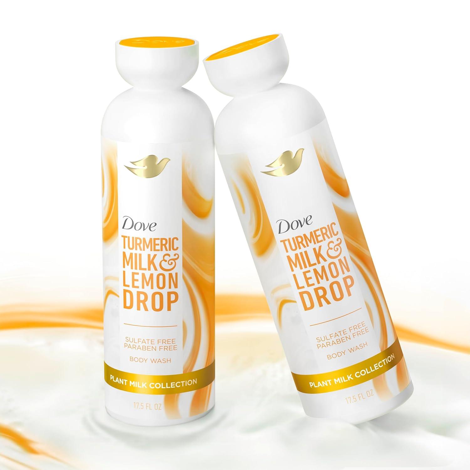 imageDove Plant Milk Cleansing Body Wash Turmeric amp Lemon for Moisturized Skin Gentle Cleanser No Sulfates or Parabens pH balanced 175 fl oz175 Fl Oz Pack of 4