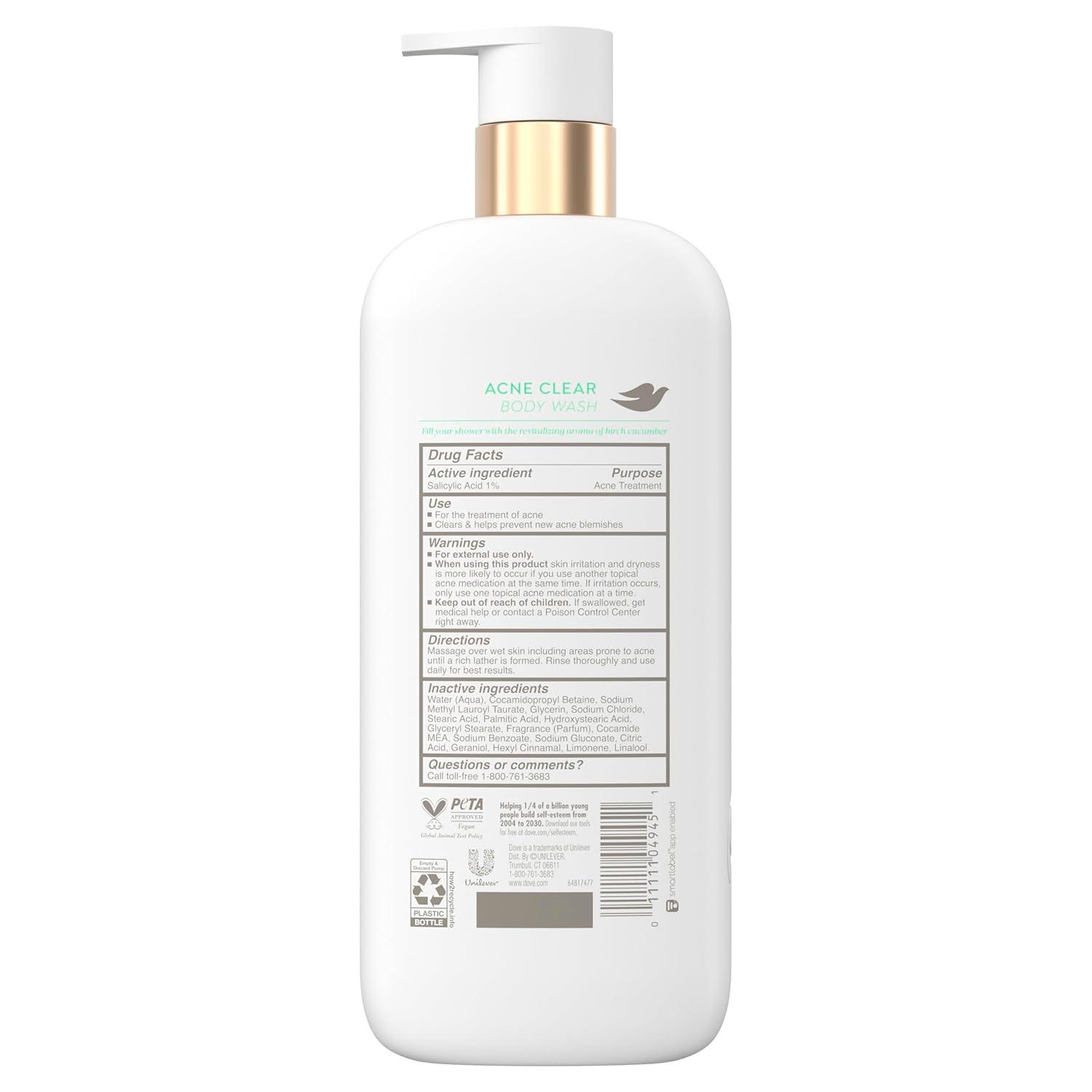 imageDove Serum Body Wash Acne Clear for troubled skin with Salicylic Acid 185 Fl Oz185 Fl Oz Pack of 1