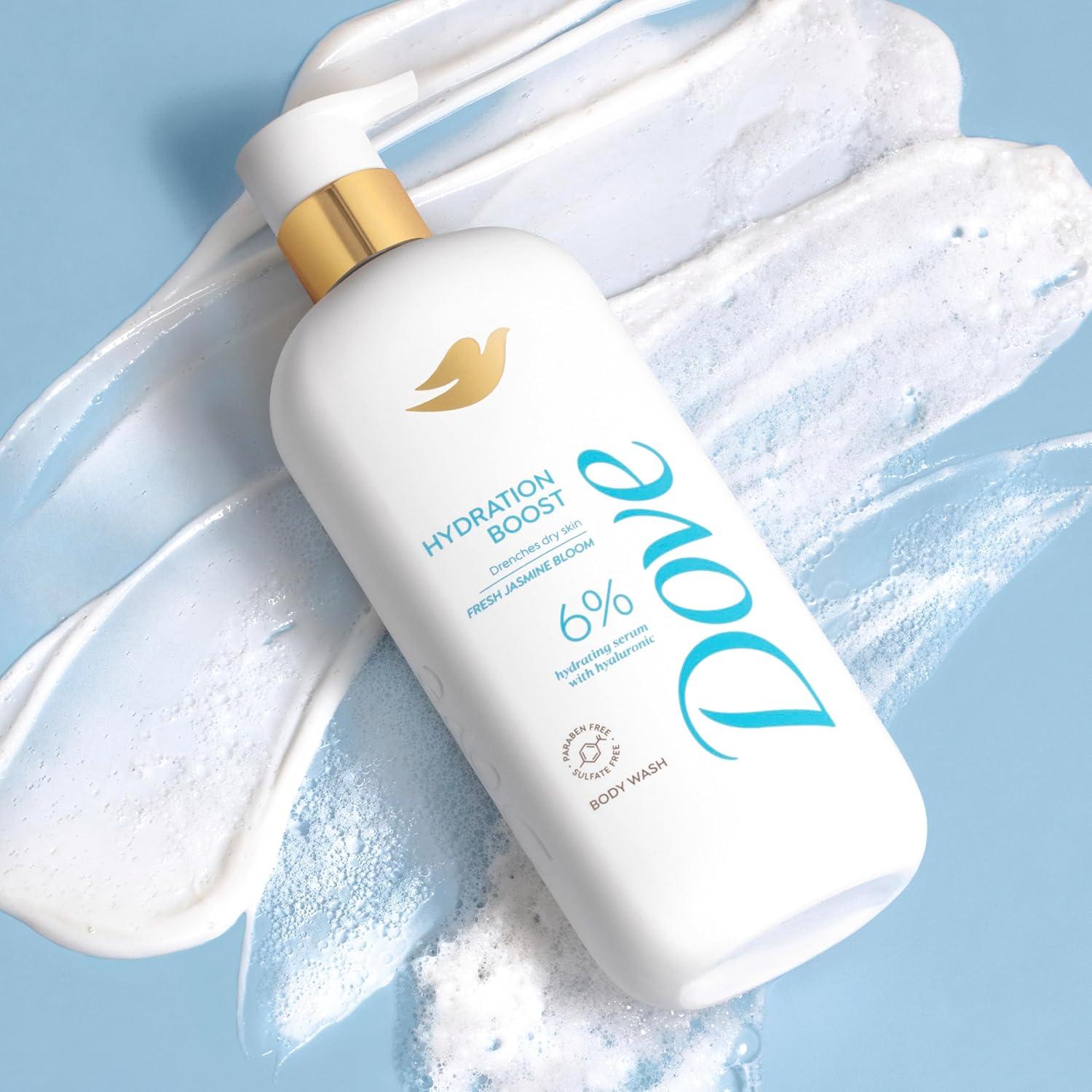 imageDove Serum Body Wash Hydration Boost actively drenches dry skin with Hyaluronic Acid Serum 185 Fl OzFragranced