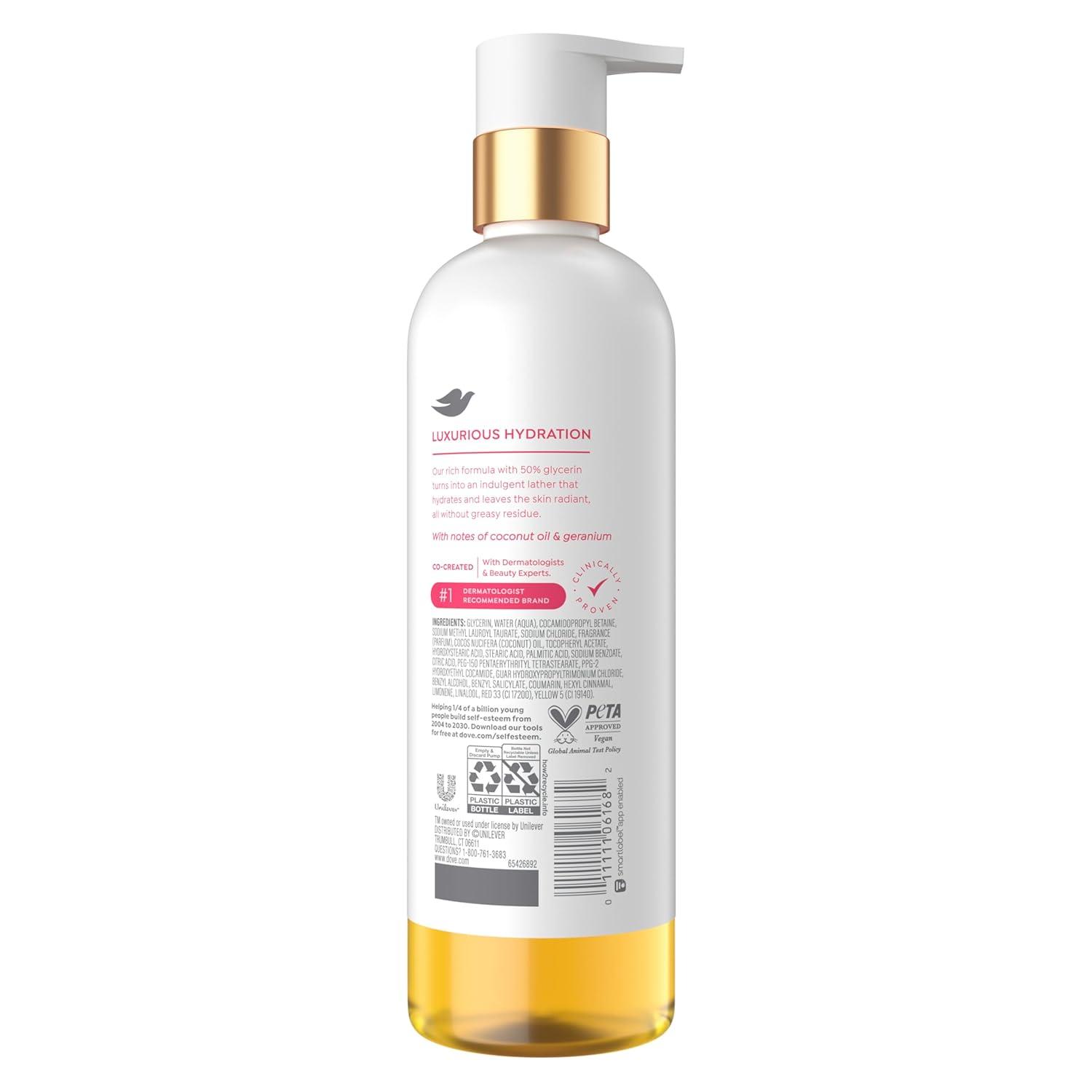 imageDove Serum Shower Oil Body Wash with Coconut amp Geranium Oil Dewy Hydrating Cleanser for Soft Skin 153 fl oz