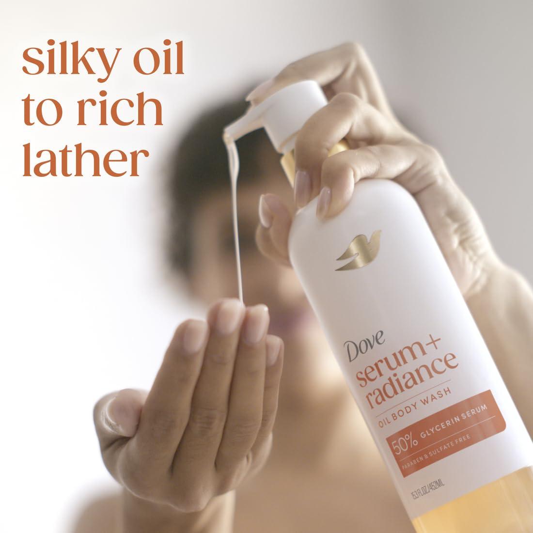 imageDove Serum Shower Oil Body Wash with Jojoba amp Monoi Flower Oils Radiance Hydrating Cleanser 153 fl oz