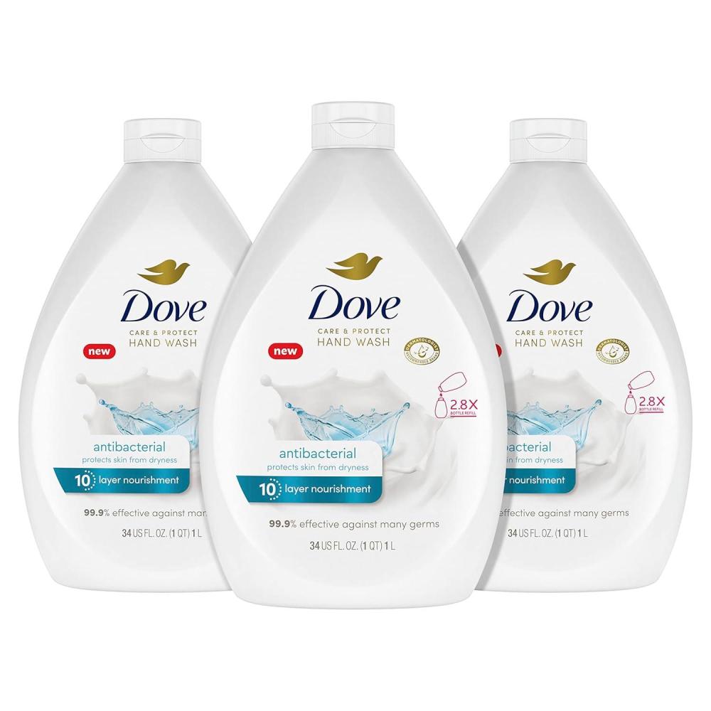 imageDove Advanced Care Hand Wash Refill Deep Moisture Value Size Pack of 3 34 oz Refill Bottles Moisturizing Liquid Hand Soap for Dry Skin34 Fl Oz Pack of 3