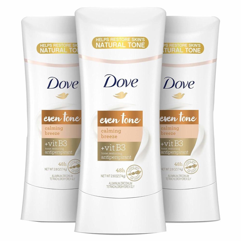 imageDove Even Tone Antiperspirant Deodorant Stick Apple Blossom amp Mango Butter 3 Count For Uneven Skin Tone 26 ozApple Blossom and Mango Butter