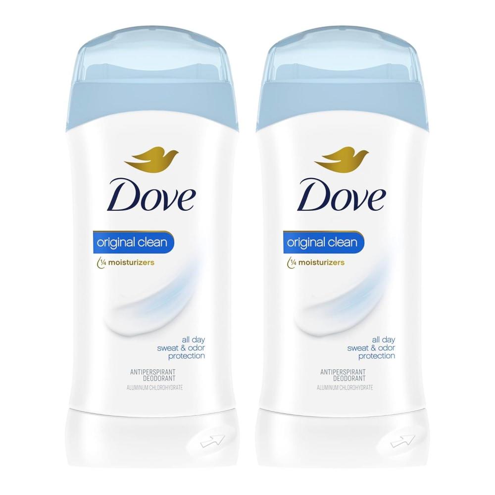 imageDove Invisible Solid Antiperspirant Deodorant Stick 2 Count Original Clean for Women For All Day Underarm Sweat amp Odor Protection 26 oz26 Ounce Pack of 2