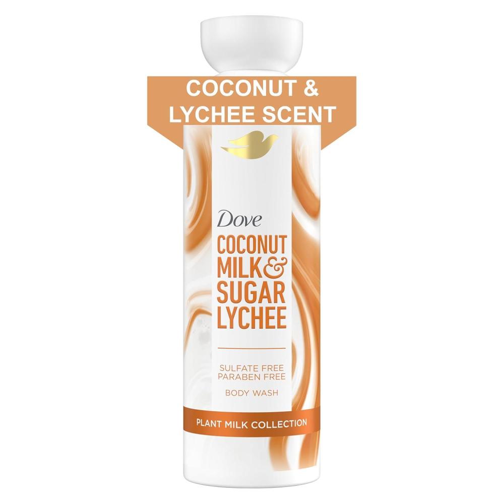imageDove Plant Milk Cleansing Body Wash Coconut amp Lychee for Moisturized Skin Gentle Cleanser No Sulfate Cleansers or Parabens 98 Biodegradable 175 fl oz175 Fl Oz Pack of 1