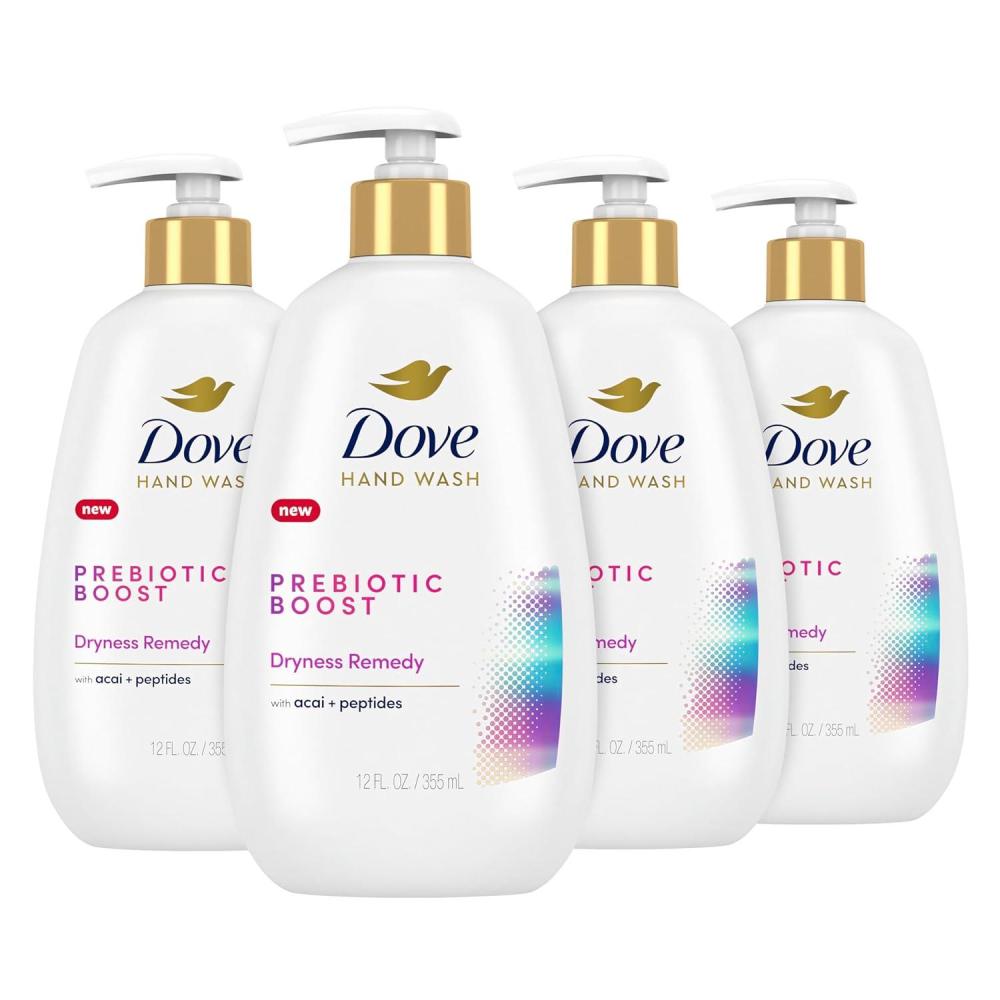 imageDove Prebiotic Boost Hand Wash Gentle Detox 4 Count for Lasting Softness with Marine Algae amp Adaptogen 12 ozDryness Remedy