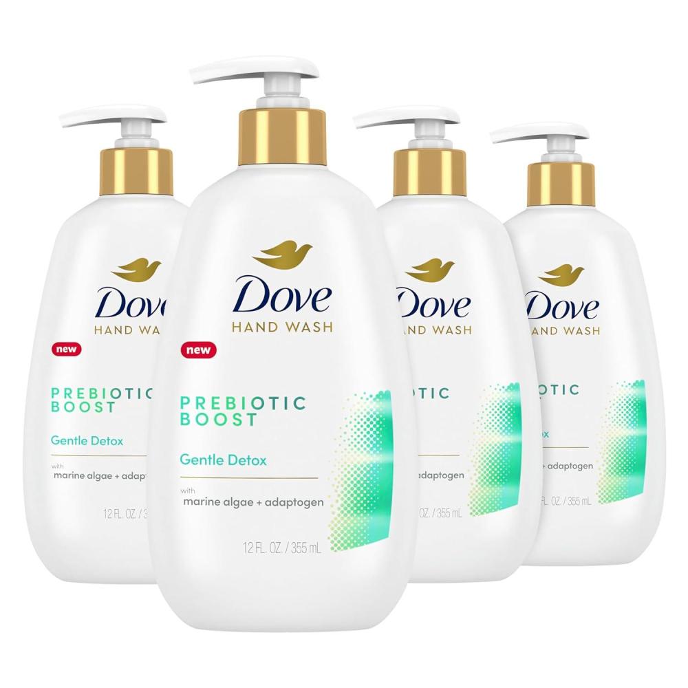 imageDove Prebiotic Boost Hand Wash Gentle Detox 4 Count for Lasting Softness with Marine Algae amp Adaptogen 12 ozGentle Detox