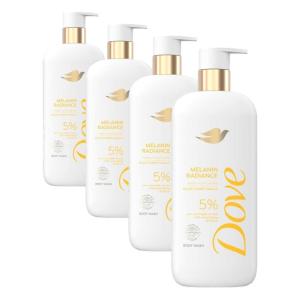 Dove Body Wash Melanin Radiance Nourishes for restored radiance 5% pro-ceramide serum with nourishing oil blend 18.5 oz(18.5 Fl Oz (Pack of 4))