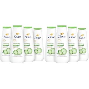 Dove Body Wash Refreshing Cucumber and Green Tea 4 Count Refreshes Skin Cleanser That Effectively Washes Away Bacteria While Nourishing Your Skin 20 oz(20 Fl Oz (Pack of 8))