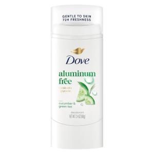 Dove Deodorant Stick Cucumber & Green Tea for 72 Hour Odor Protection Aluminum Free 2.4 oz(2.4 Ounce (Pack of 1))