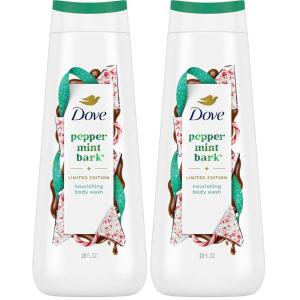 Dove Limited Edition Holiday Treats Body Wash Peppermint Bark for Deep Nourishment 20 oz(20 Fl Oz (Pack of 2))