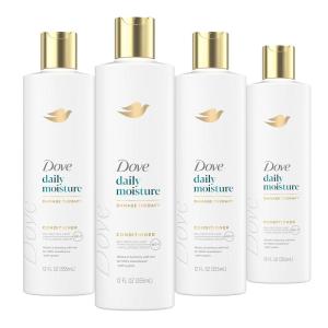 Dove Nutritive Solutions Moisturizing Conditioner 4 Count for Dry Hair Daily Moisture Deep Conditioner Detangles and Nourishes Dry Hair 12 oz(12 Fl Oz (Pack of 4))