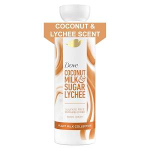 Dove Plant Milk Cleansing Body Wash Coconut & Lychee for Moisturized Skin Gentle Cleanser, No Sulfate Cleansers or Parabens, 98% Biodegradable 17.5 fl oz(17.5 Fl Oz (Pack of 1))