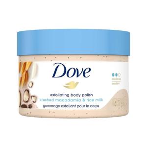 Dove Scrub Macadamia & Rice Milk Reveals Visibly Smoother Skin Body Scrub That Nourishes Skin 10.5 oz(10.5 Ounce (Pack of 1))
