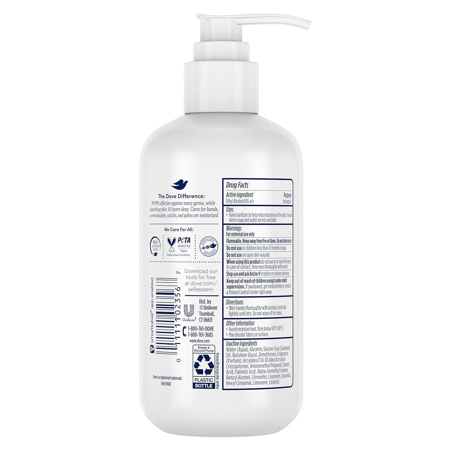 imageDove Advanced Care Hand Sanitizer Deep Moisture Pack of 4 for Soft Smooth Skin 9999 Effective Against Many Germs 8 oz