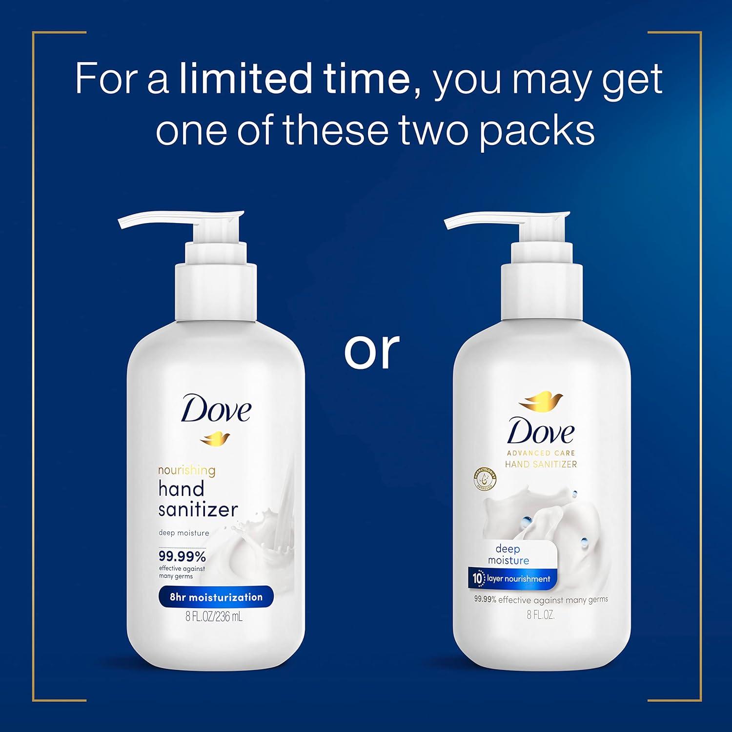 imageDove Advanced Care Hand Sanitizer Deep Moisture Pack of 4 for Soft Smooth Skin 9999 Effective Against Many Germs 8 oz