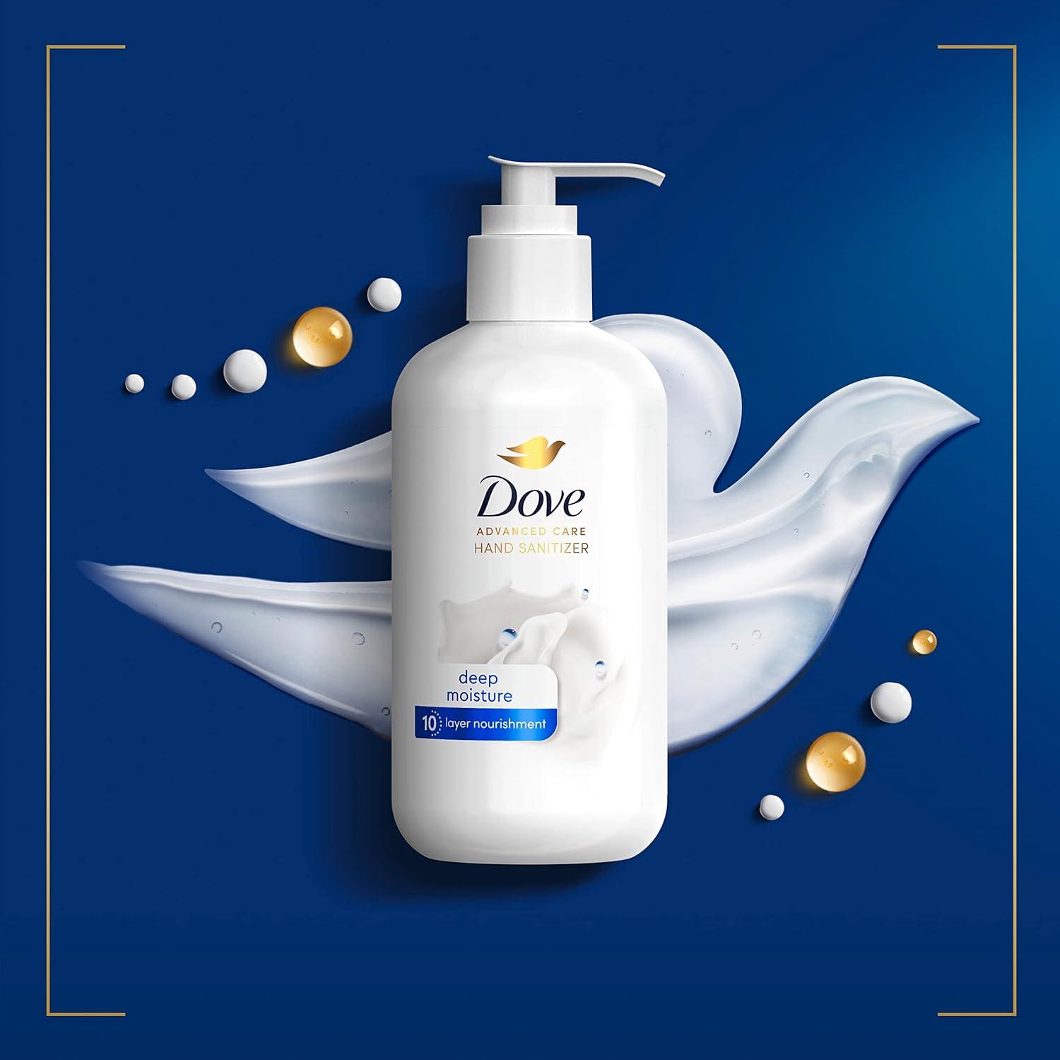 imageDove Advanced Care Hand Sanitizer Deep Moisture Pack of 4 for Soft Smooth Skin 9999 Effective Against Many Germs 8 oz