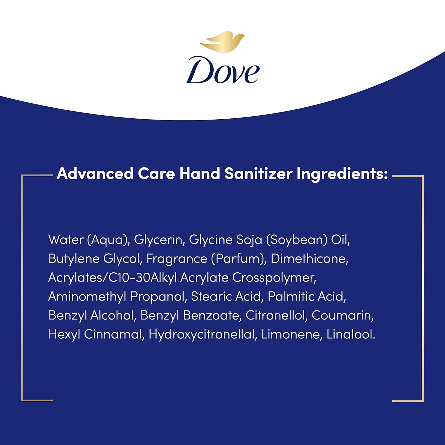 imageDove Advanced Care Hand Sanitizer Deep Moisture Pack of 4 for Soft Smooth Skin 9999 Effective Against Many Germs 8 oz