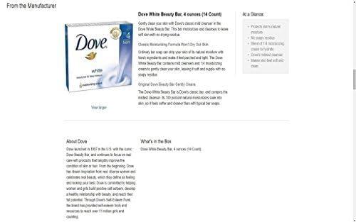 imageDove Beauty Bar Soap Original Pack of 36 for Soft Smooth Skin with 14 Moisturizing Cream 26 oz475 Ounce Pack of 12