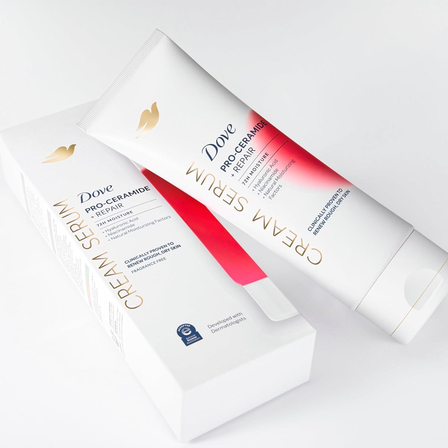 imageDove Body Cream Serum ProCeramide Repair for Rough Extremely Dry Skin with Hyaluronic Acid Niacinamide and Natural Moisturizing Factors Lotion 8 oz