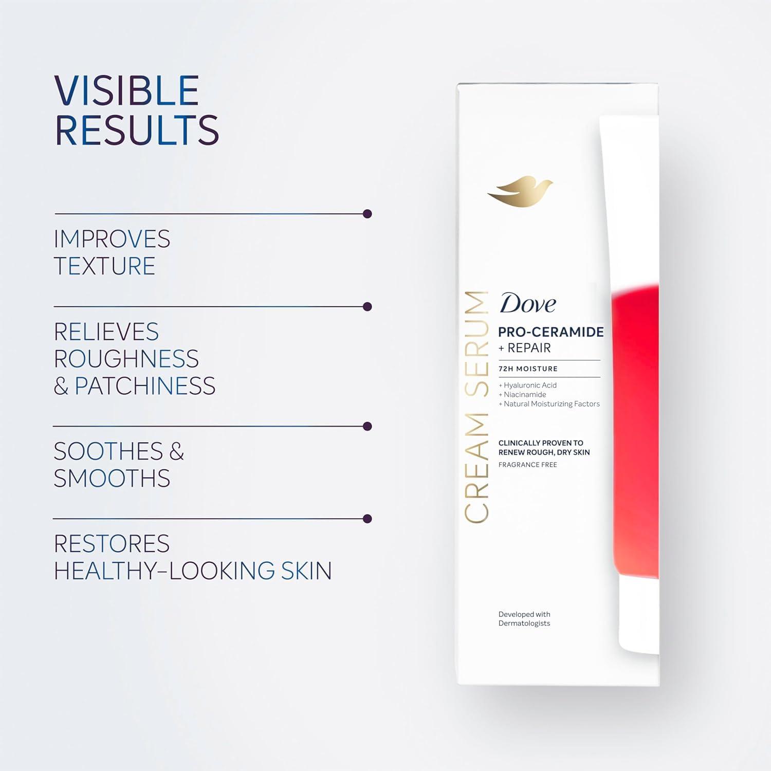 imageDove Body Cream Serum ProCeramide Repair for Rough Extremely Dry Skin with Hyaluronic Acid Niacinamide and Natural Moisturizing Factors Lotion 8 oz