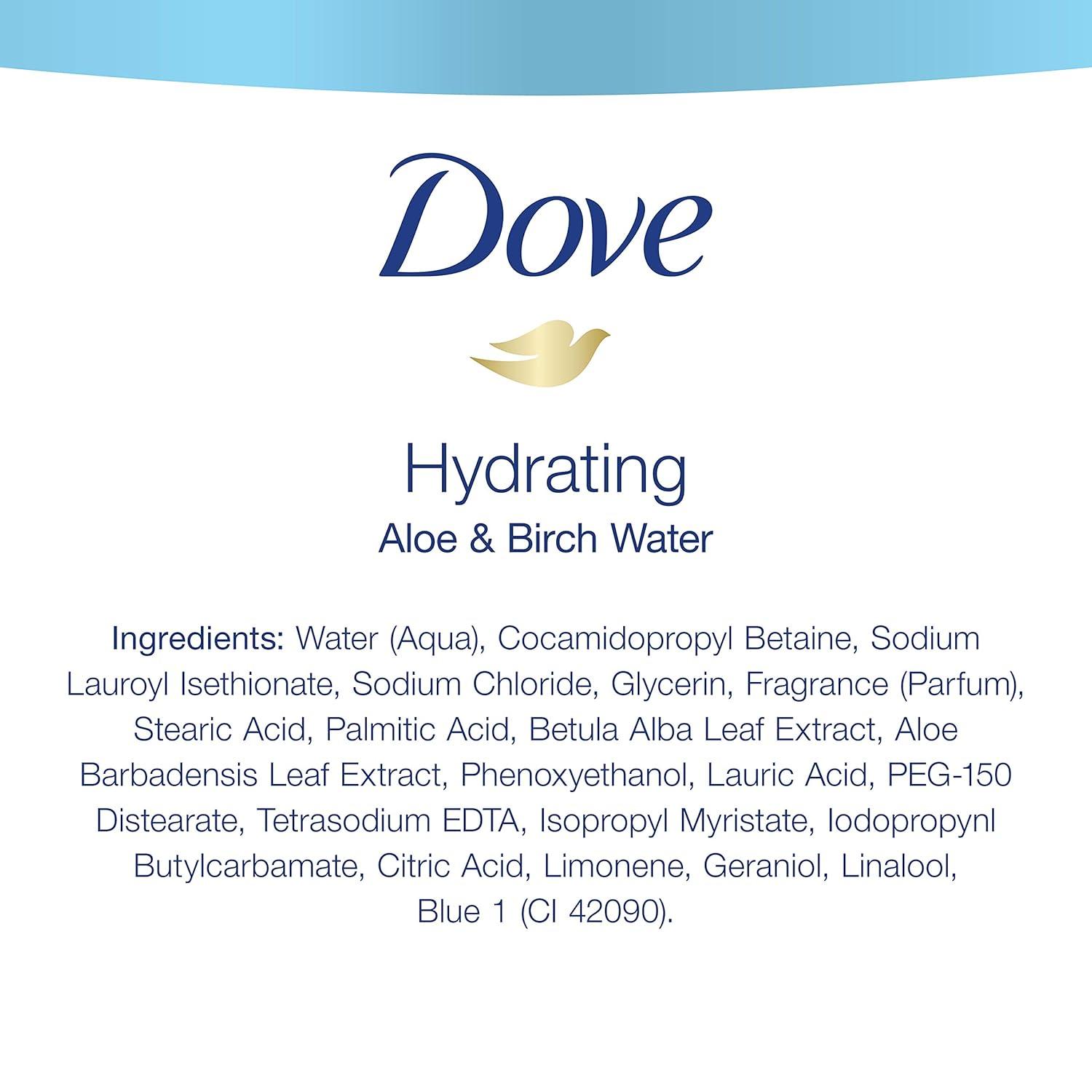 imageDove Body Wash 100 Gentle Cleansers Sulfate Free Hydrating Aloe and Birch Bodywash Gives You Softer Smoother Skin After Just One Shower 22 Fl Oz Pack of 4