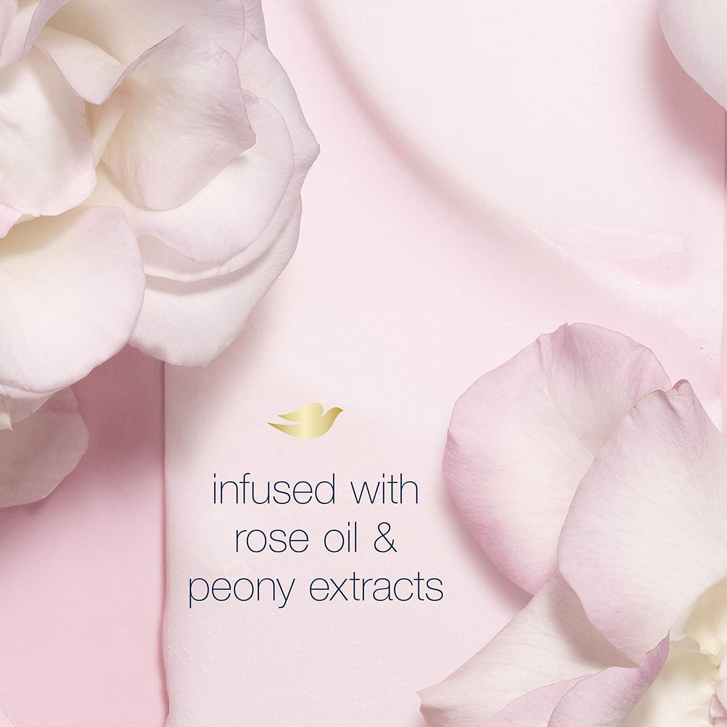imageDove Body Wash 100 Gentle Cleansers Sulfate Free Peony and Rose Oil Effectively Washes Away Bacteria While Nourishing Your Skin 22 Fl Oz Pack of 4Peony and Rose Oil
