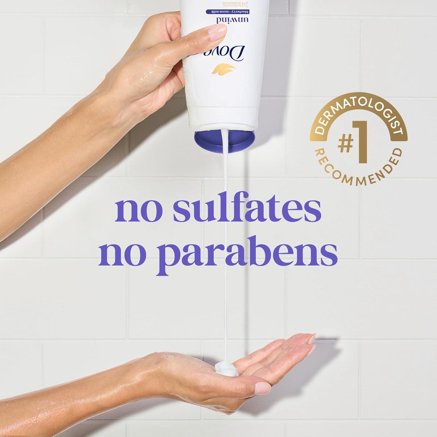 imageDove Body Wash 3 Count Unwind Blueberry amp Moon Milk For 24hr LotionSoft Skin Moisturizing Skin Cleanser with No Sulfates No Parabens